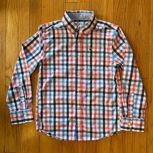 Boys size M Crown & Ivy Red and Blue Plaid Button Down Shirt